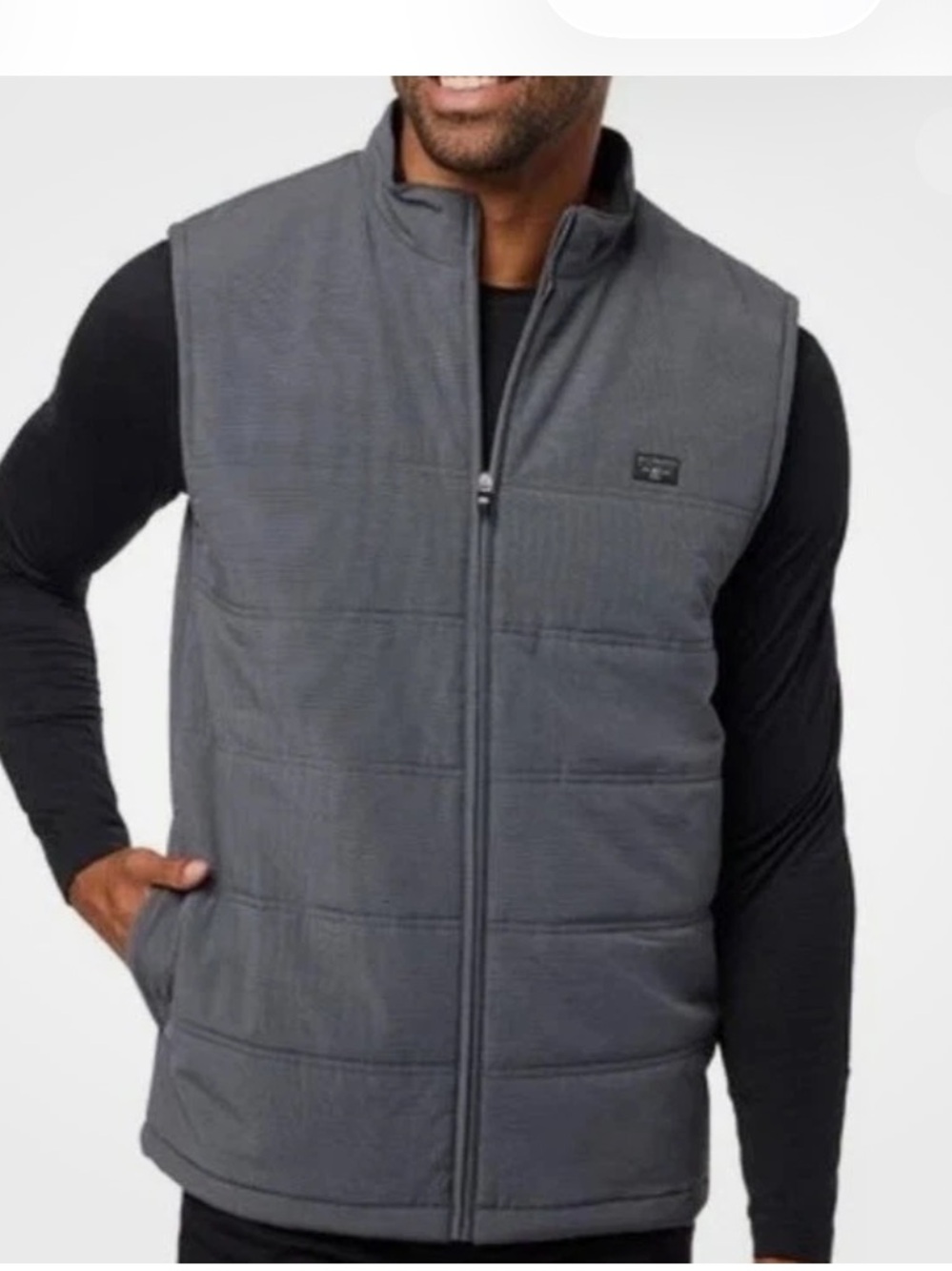 Travis Mathew Quilted Vest in Gray